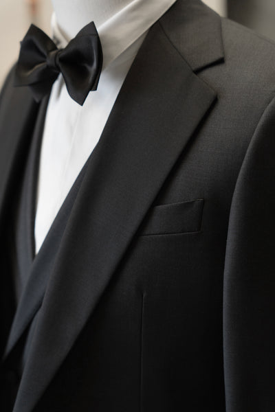 Dark Grey Tuxedo With Black Notch Lapel Suit