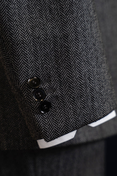 Grey Herringbone Tweed Suit