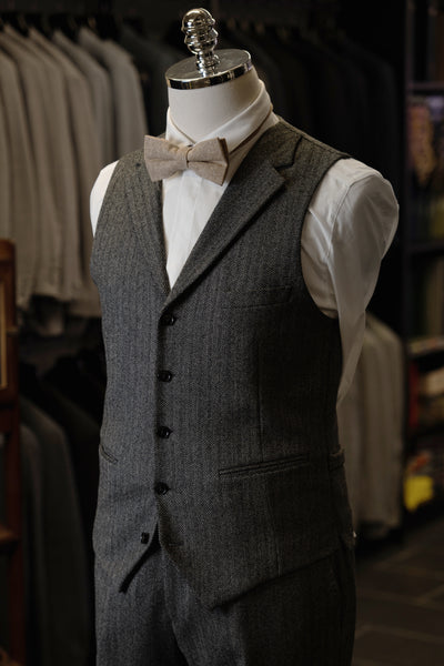 Grey Herringbone Tweed Suit