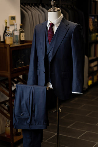 Navy With Red Stripe Suit