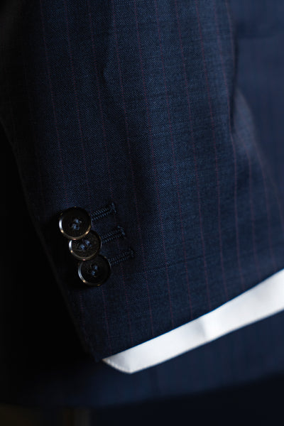 Navy With Red Stripe Suit