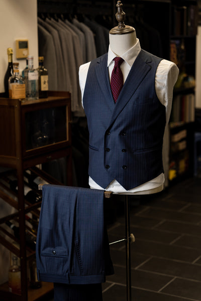 Navy With Red Stripe Suit