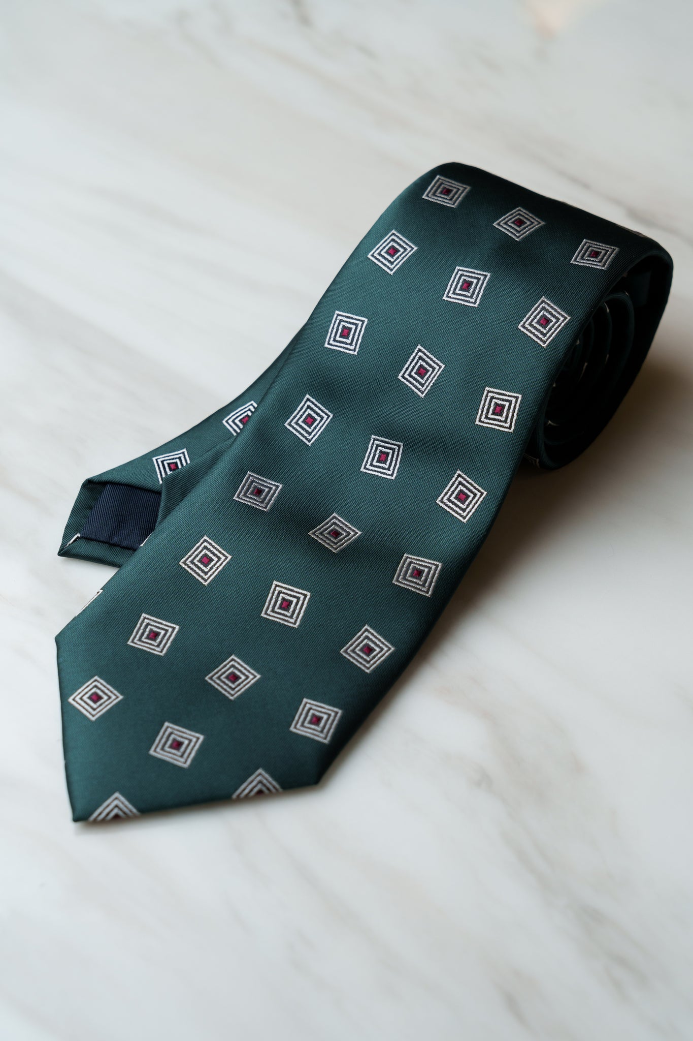 AT177GN Bottle Green Check Tie