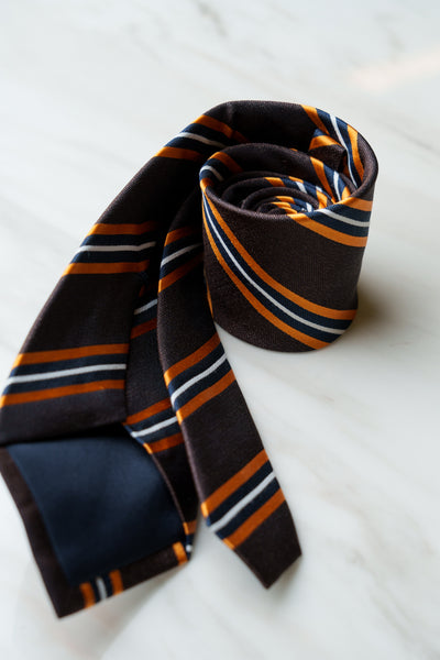 AT180BNOR Brown/Orange Stripe Tie