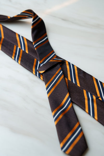 AT180BNOR Brown/Orange Stripe Tie