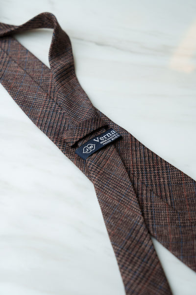 AT181BNOR Dark Brown/Orange Tweed Check Tie