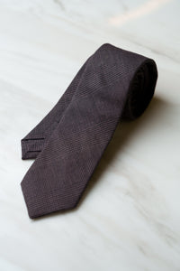 AT182BN Dark Brown Tweed Check Tie