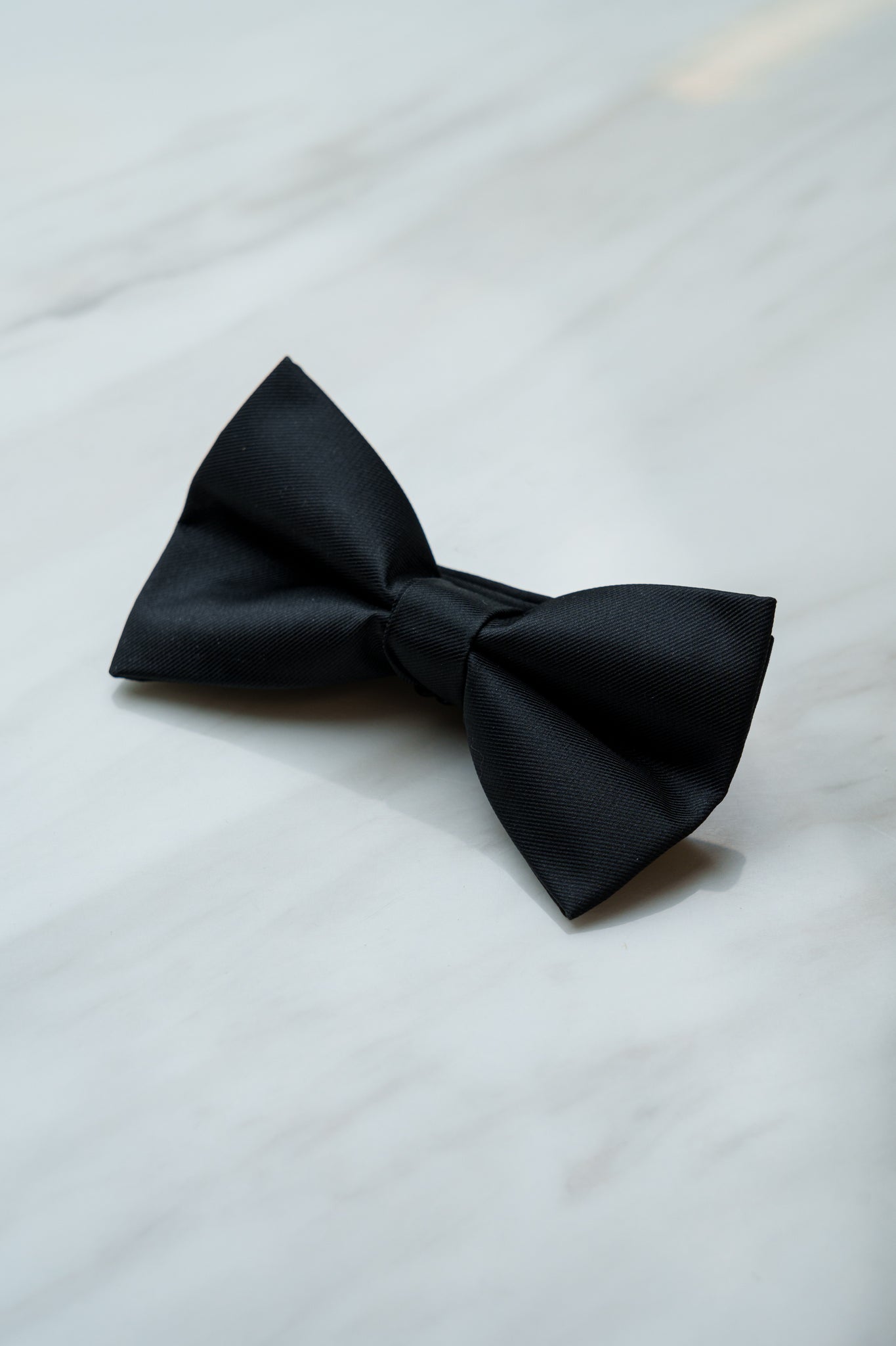 B138BK Black Satin Bow Tie