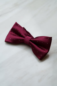 B139RD Burgundy Red Dots Bow Tie