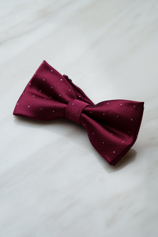 B139RD Burgundy Red Dots Bow Tie