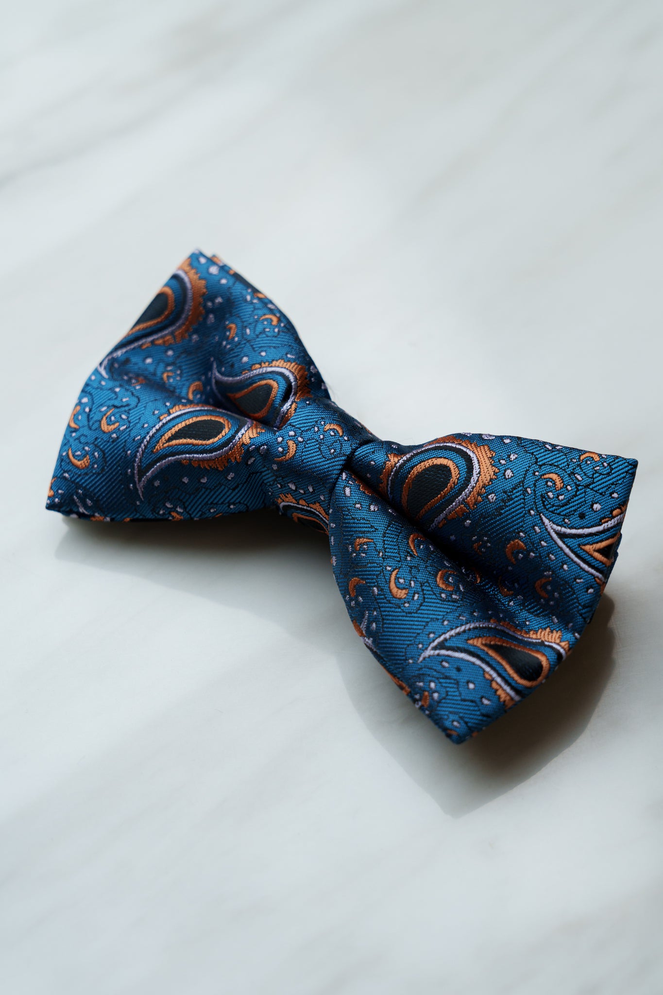 B143BU Blue Paisley Bow Tie