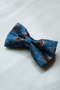 B143BU Blue Paisley Bow Tie