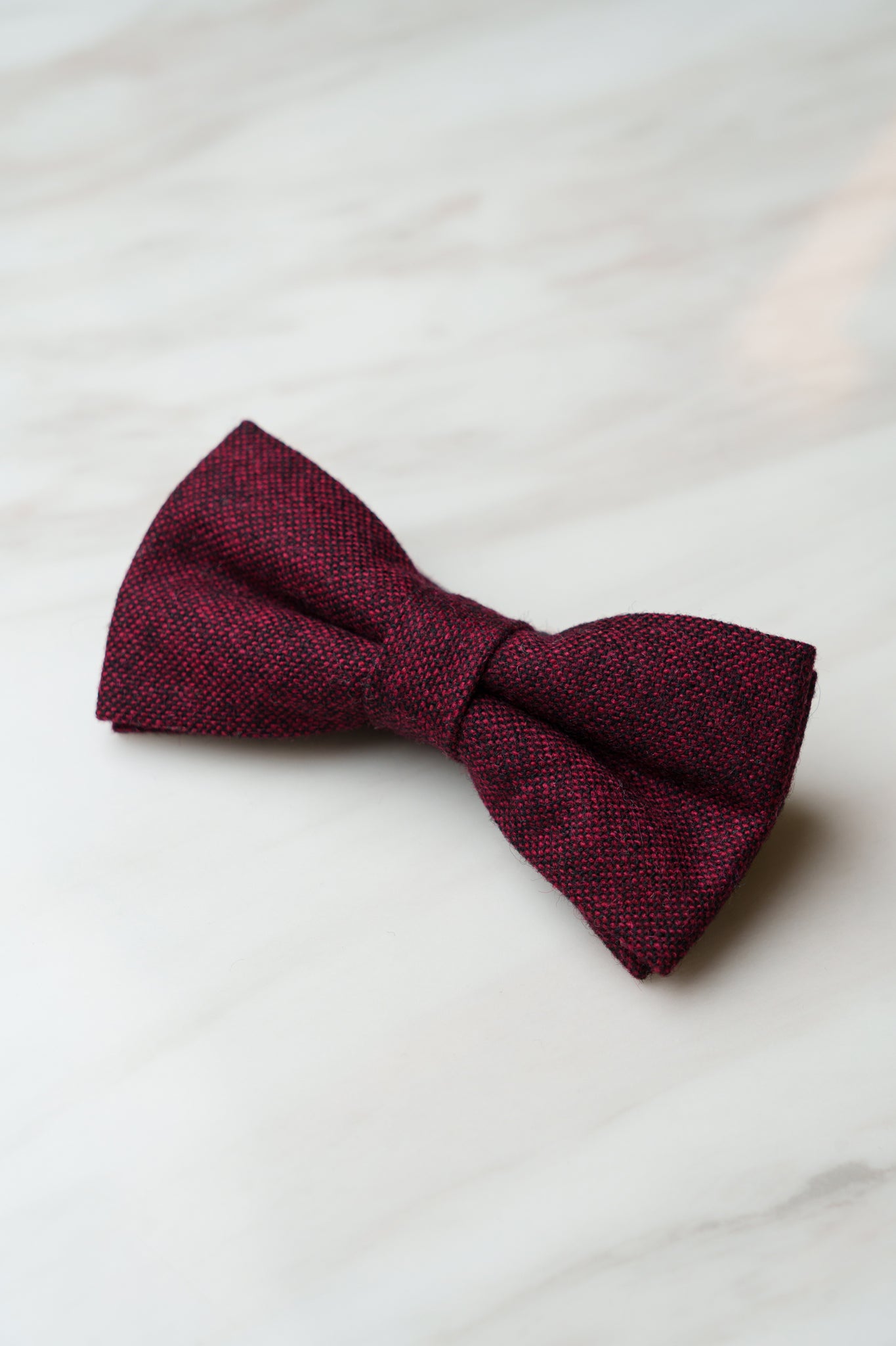 B150RD Dark Red Tweed Bow Tie