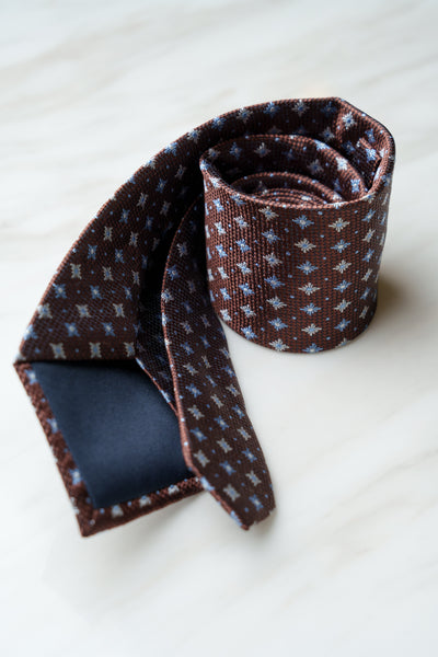 AT189BN Dark Brown Floral Tie