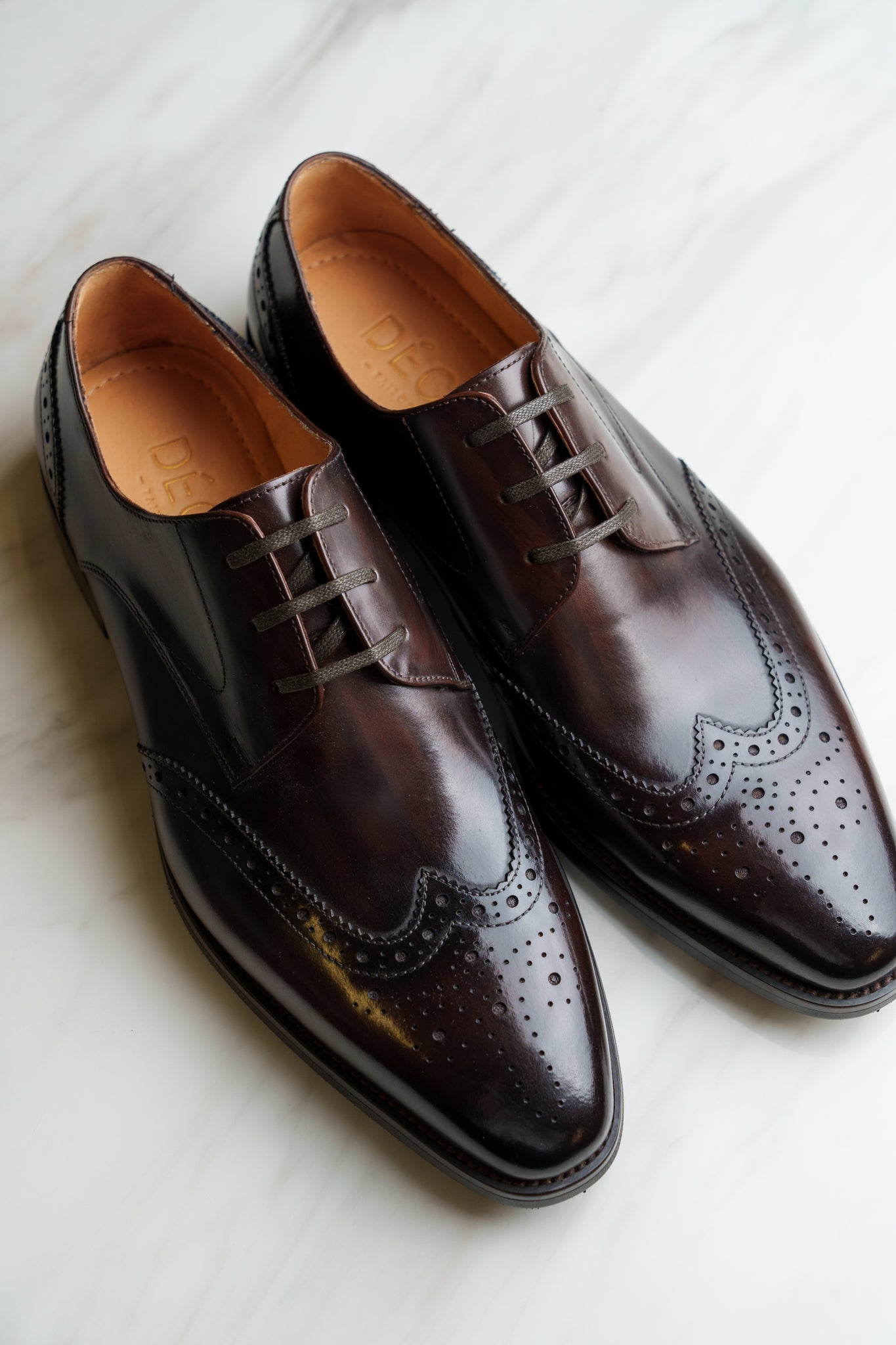 LS007BN Dark Brown Leather Shoes