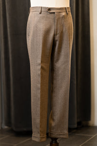 Khaki Herringbone Tweed Trouser