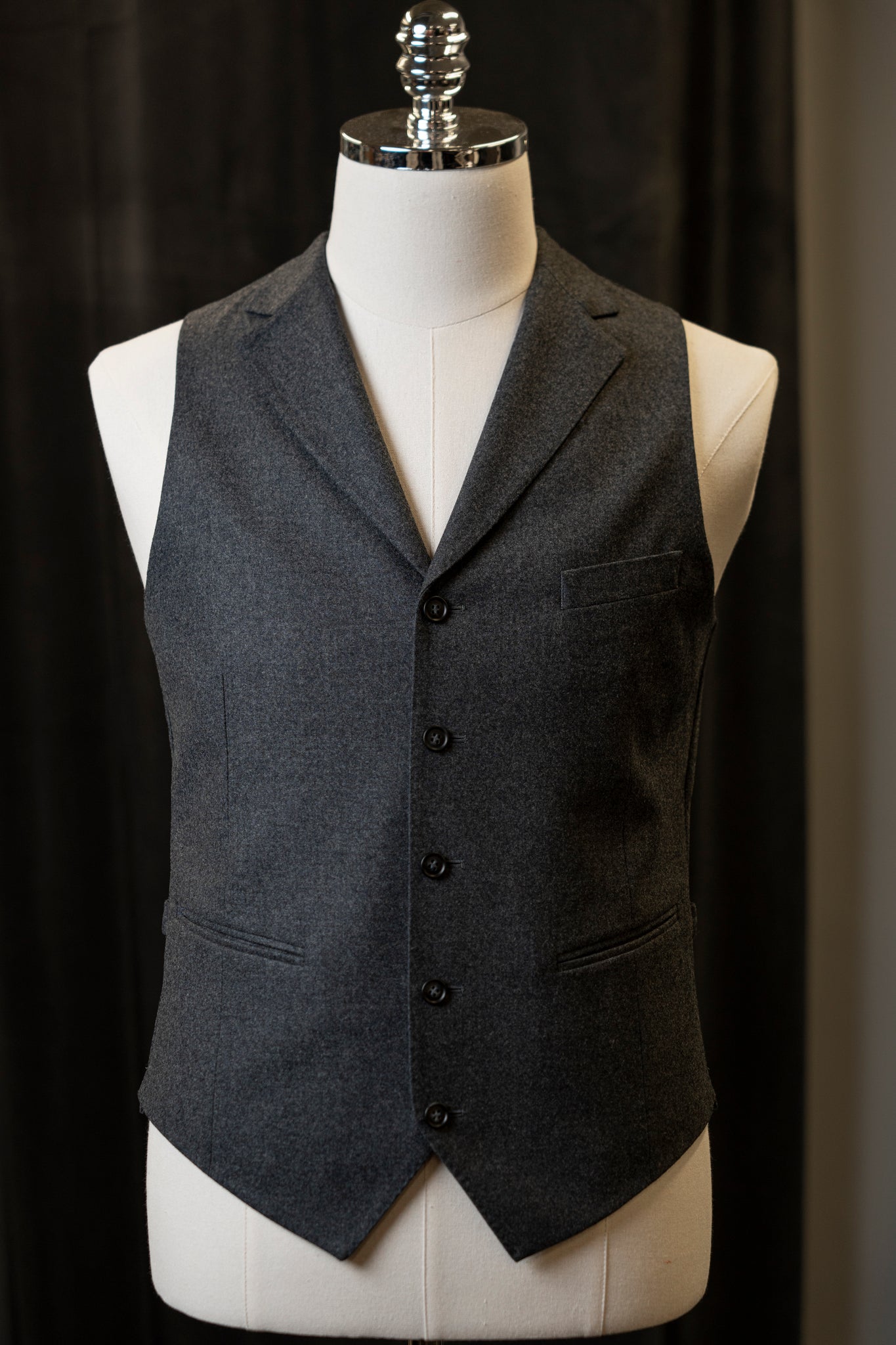 Dark Grey Flannel Waistcoats