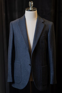 Blue Herringbone Tweed Jacket