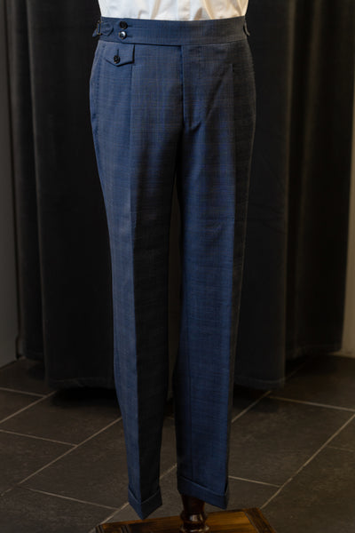 Blue Checkered With Yellow Line Luxury Suit