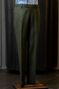 Moss Green Herringbone Tweed Trouser