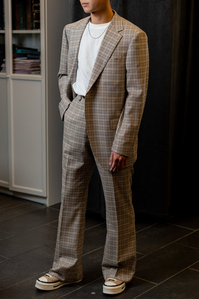 Brown Checkered OverSize Suit by Customize