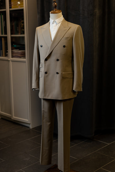 Khaki Double-Breasted Suit