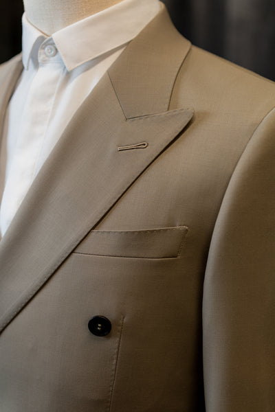 Khaki Double-Breasted Suit