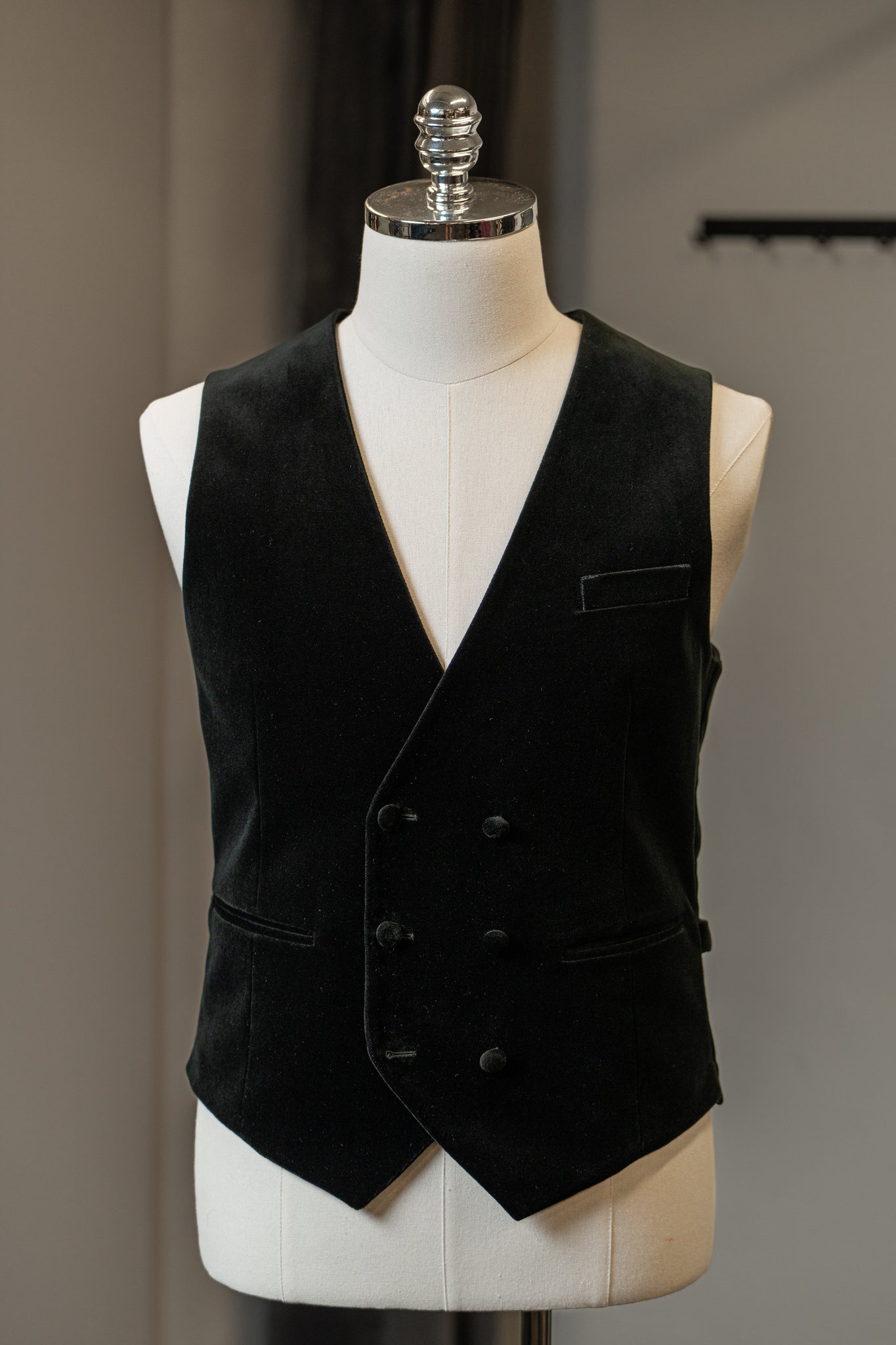 Black Velvet Double-Breasted Waistcoats