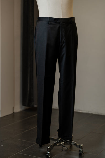 Dark Grey Tuxedo With Black Peak Lapel Double-Breasted Suit