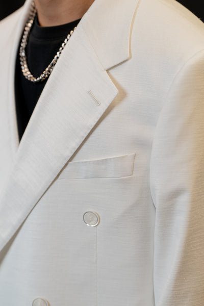 White Double-breasted OverSize Suit by Customize