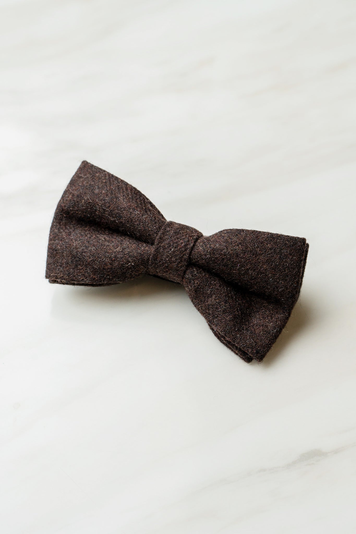B155BN Dark Brown Tweed Bow Tie