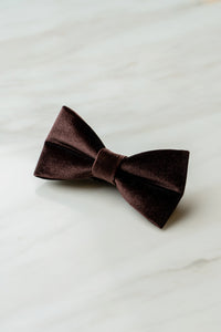 B157BN Dark Brown Velvet Bow Tie