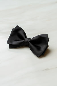 B158BK Balck Satin Bow Tie