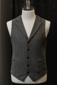 Grey Herringbone Tweed Waistcoats
