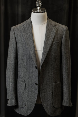 Grey Herringbone Tweed Jackets