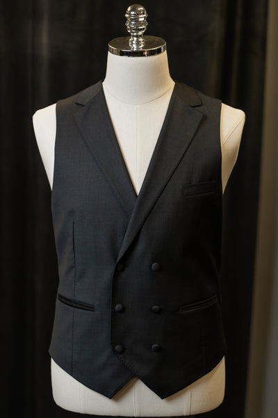 Dark Grey Tuxedo With Black Notch Lapel Suit
