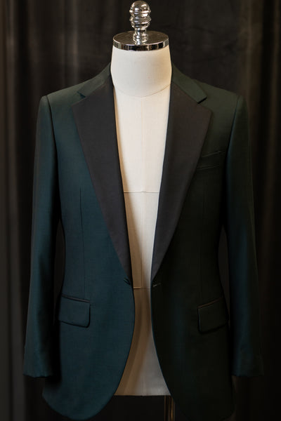 Dark Green Tuxedo With Black Notch Lapel Suit