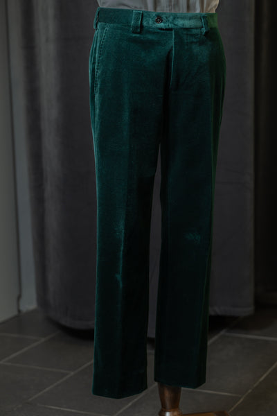 Dark Green Velvet Tuxedo With Black Satin Peak Lapels