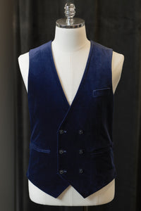 Dark Blue Velvet Waistcoats
