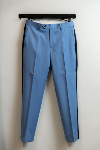 Light Blue Trousers With Black Side Line