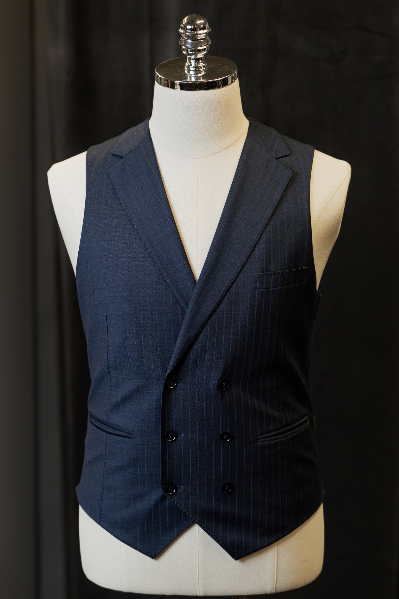 Navy With Red Stripe Waistcoats