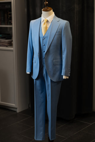 Light Blue Notch Lapel Luxury Suit