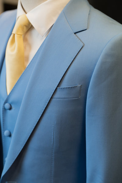 Light Blue Notch Lapel Luxury Suit