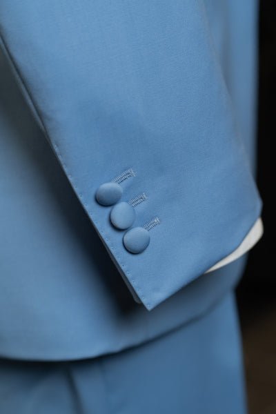 Light Blue Notch Lapel Luxury Suit