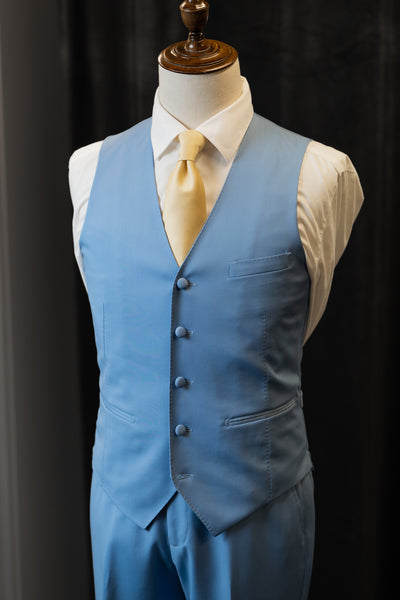 Light Blue Notch Lapel Luxury Suit