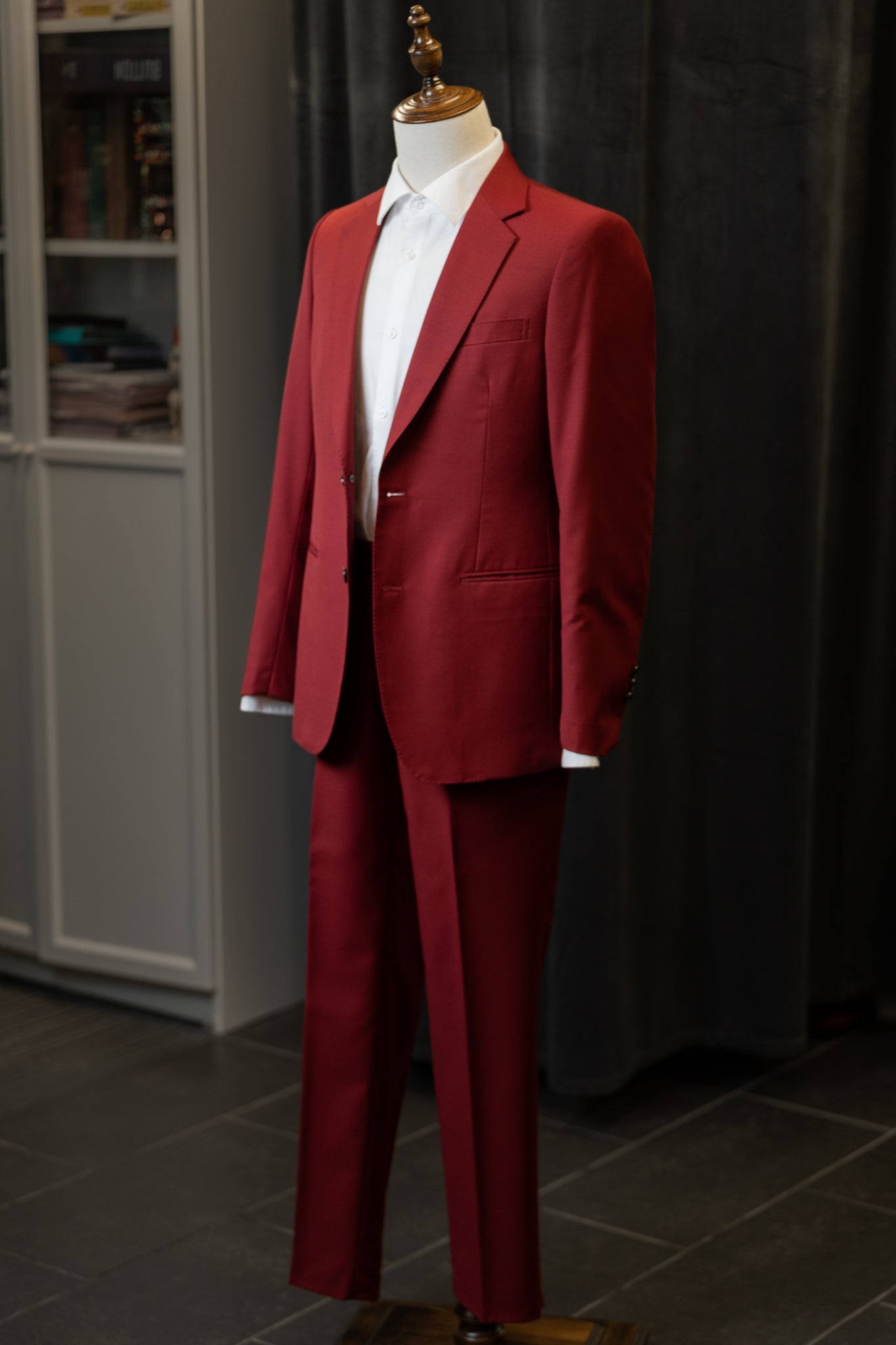 Red Notch Lapel Suit By Customize