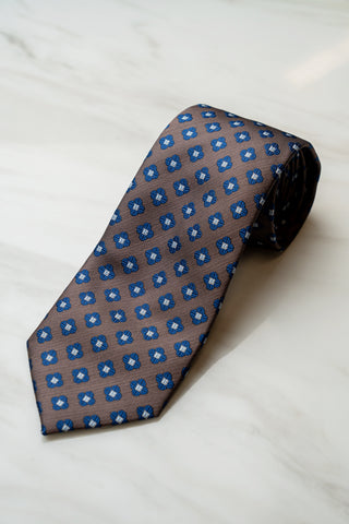 AT191BN Brown Floral Tie