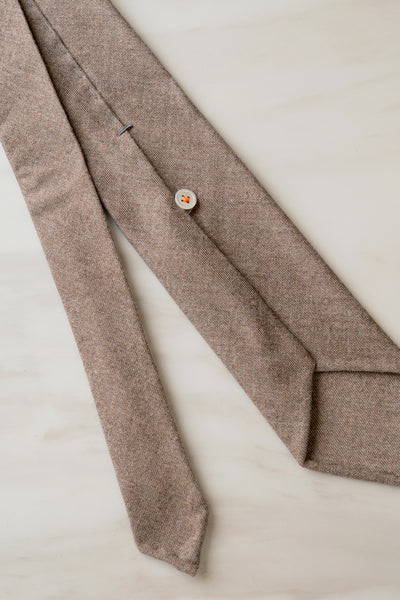 100%Wool Light Brown 3 Flod Handmade Tie