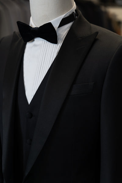 Black Tuxedo With Satin Peak Lapel Suit