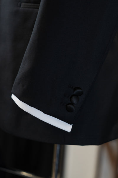 Black Tuxedo With Satin Peak Lapel Suit